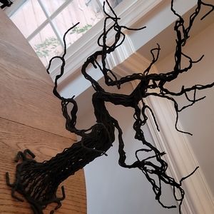 Black flocked wire Halloween tree